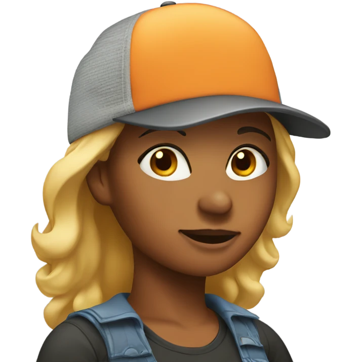 woman with trucker hat emoji