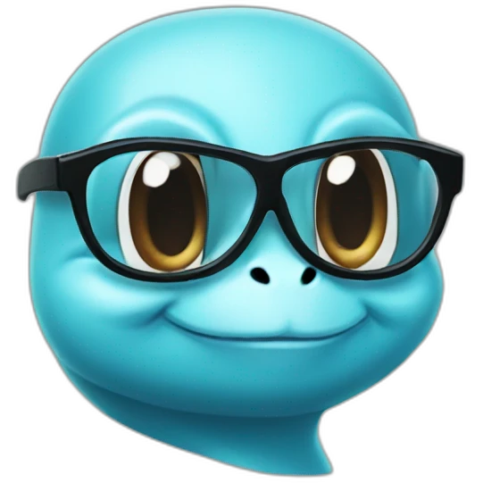 squirtle with a blackglasses emoji