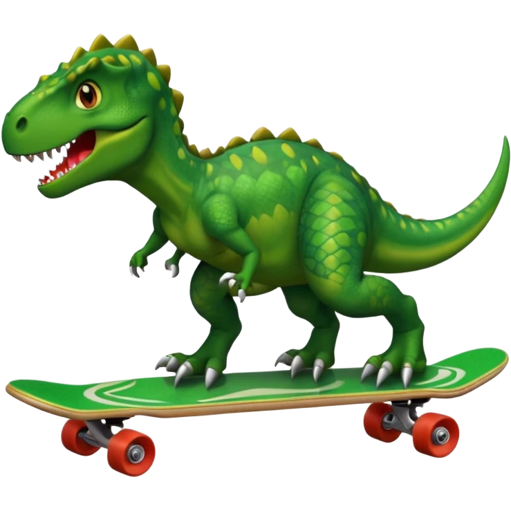 Dinosaur on a skateboard emoji