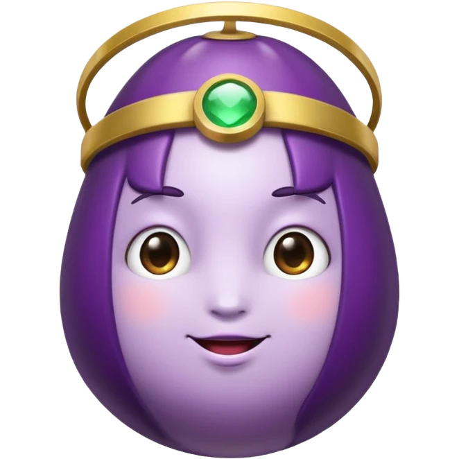 Eggplant wearing a halo emoji