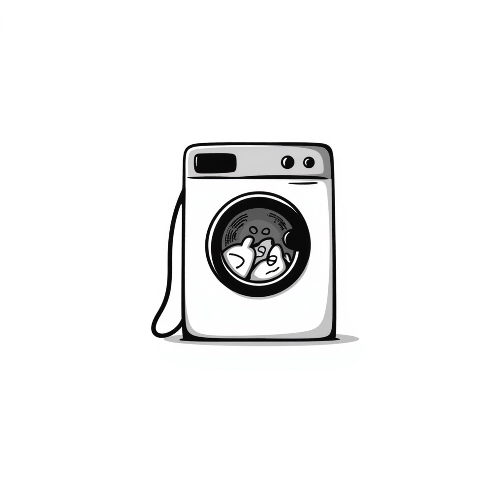 front-loading washing machine with clothes inside emoji