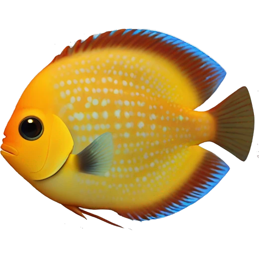 DISCUS SYMPHYSODON yellow orange dot emoji