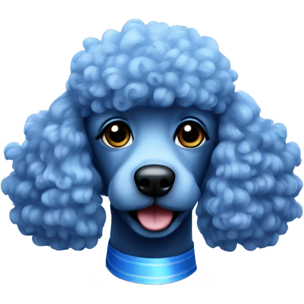 Blue poodle with ribbons in hair emoji