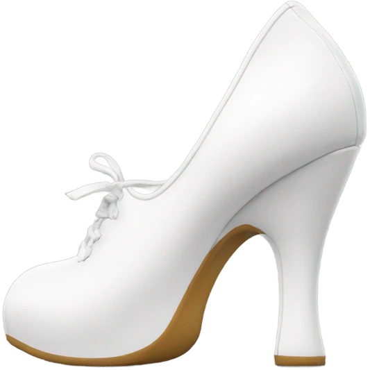 white latex mid heel shoe front and back emoji