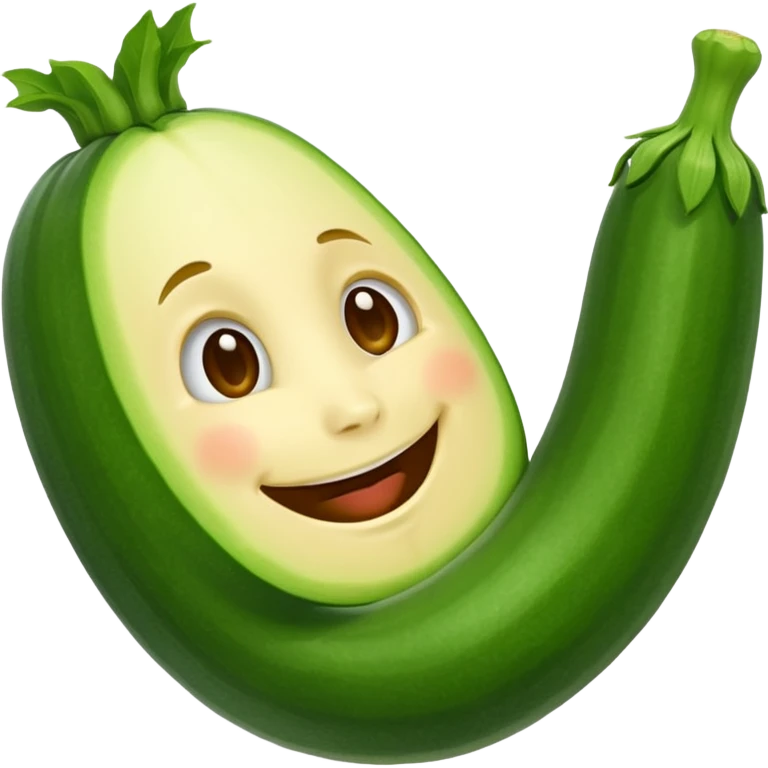 A cute and expressive zucchini emoji. emoji