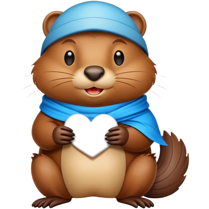Beaver with inscription good morning  emoji