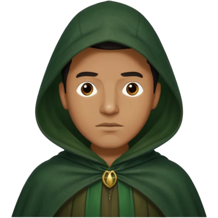 man waring dark green cloak like in the traitors tv show emoji