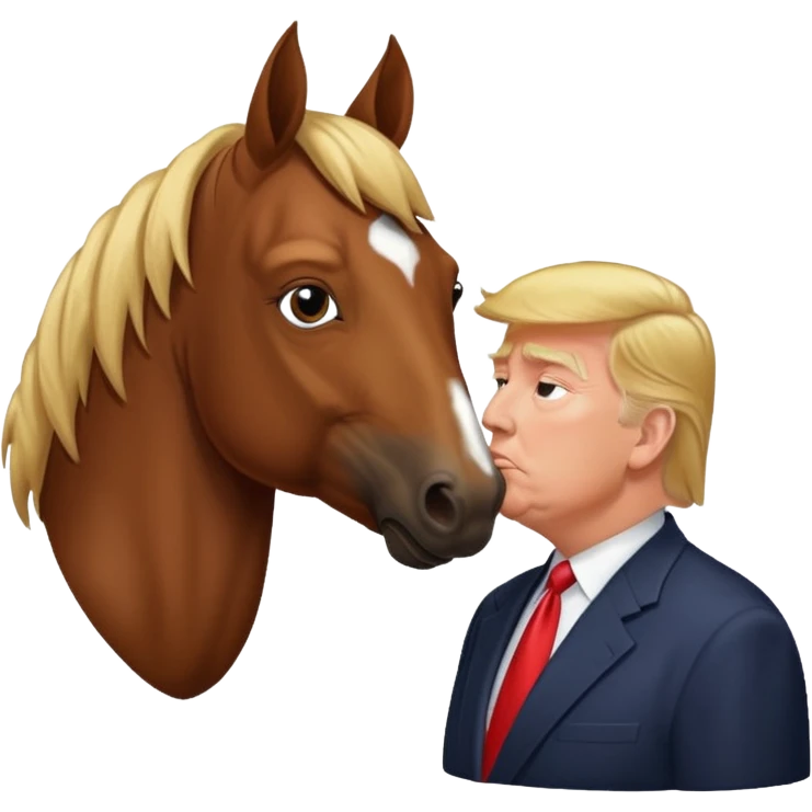 Donald trump kissing a horse emoji