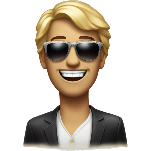 movie star with sunglasses and shiny diamond teeth emoji