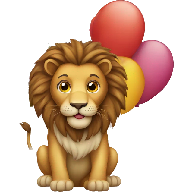 Lion with balons emoji