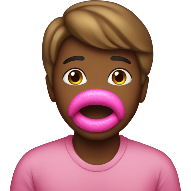 Pink kiss emoji