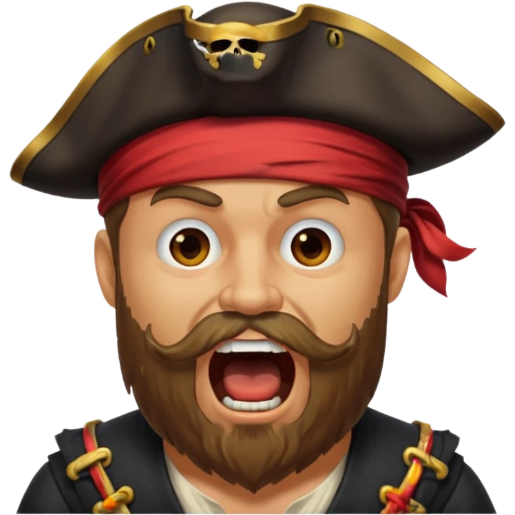 pirate, beardedscreaming emoji