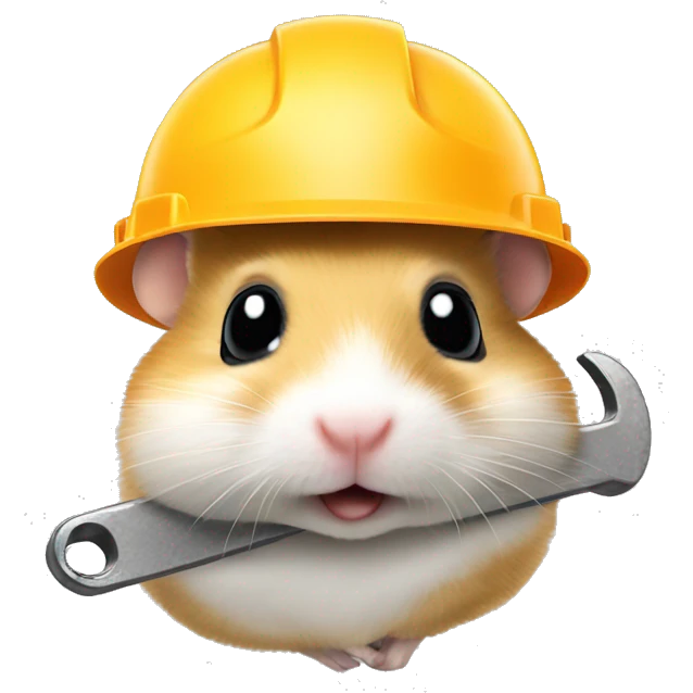 hamster head in a construction helmet with a wrench emoji