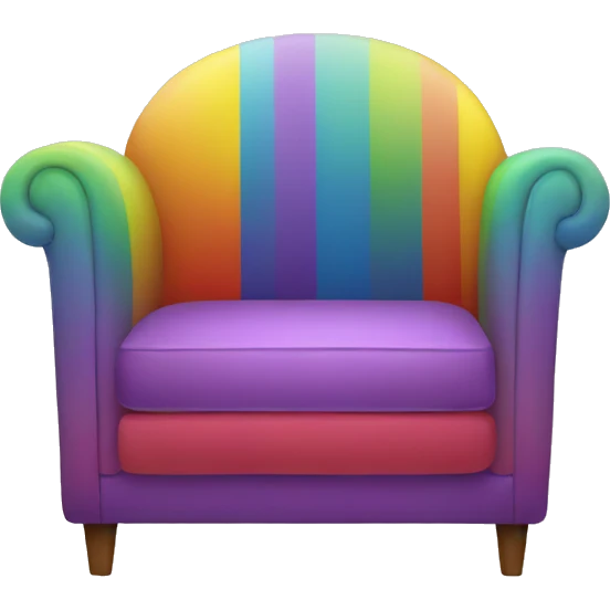 rainbow couch chair  emoji