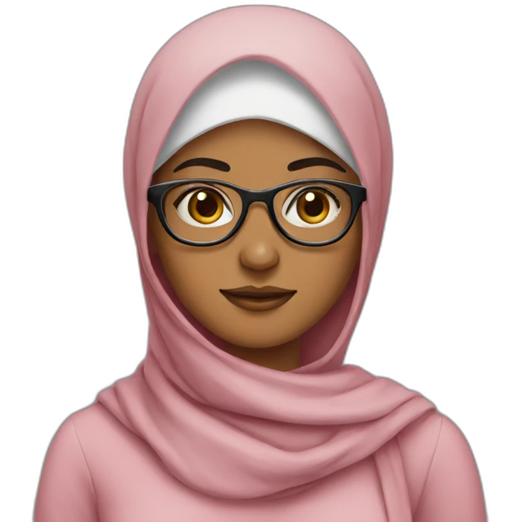 Muslim girl wearing glasses emoji