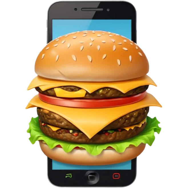 picture of a hamburguer inside of a phone emoji