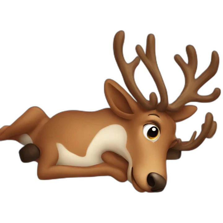 Reindeer is under the bed  emoji