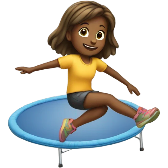 Girl on trampoline  emoji