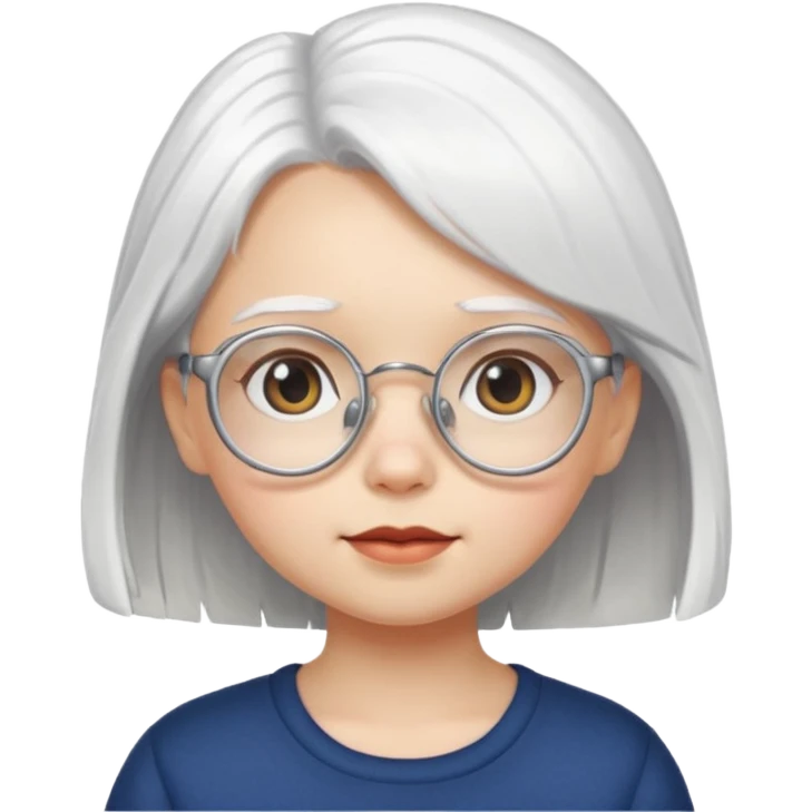 white haired little girl with glassess emoji