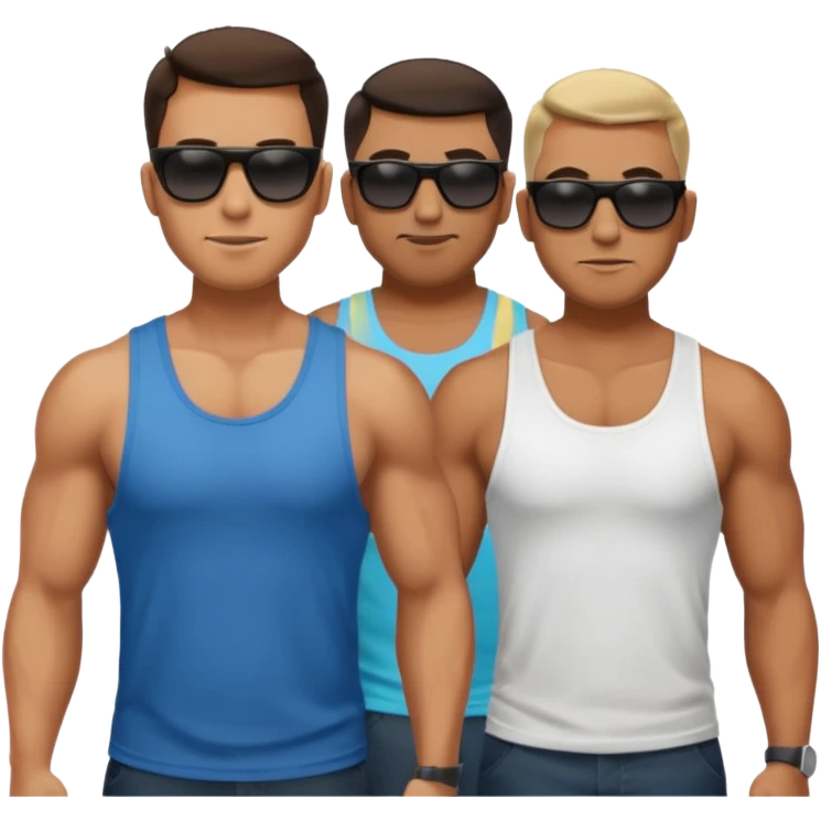 two men forward after the same big then muscular man emoji