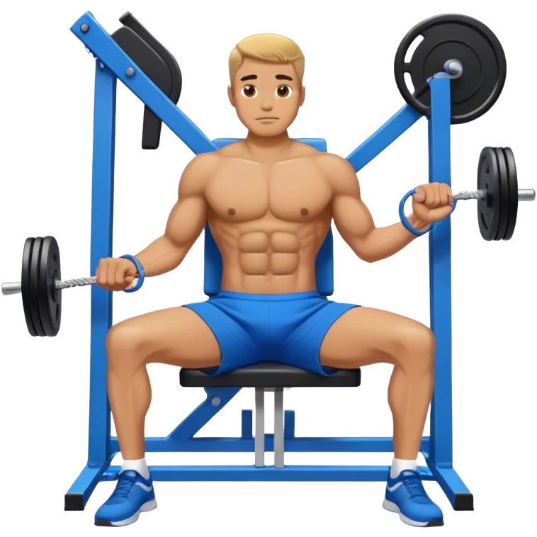 man with blue shorts doing seated cable-rows machine exercise emoji