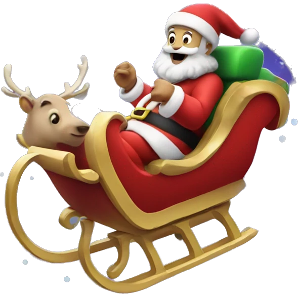 Santa Claus riding sleigh in space emoji