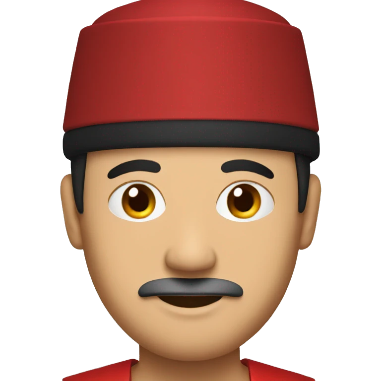 man wearing red fez with a black tassel emoji