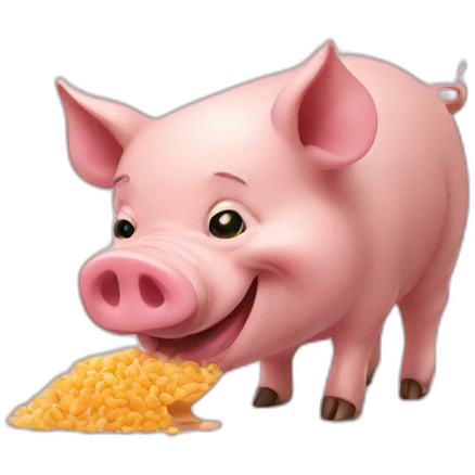 a pig eats itself emoji