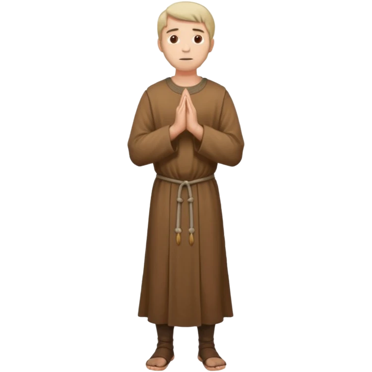 medieval man standing and praying full body emoji