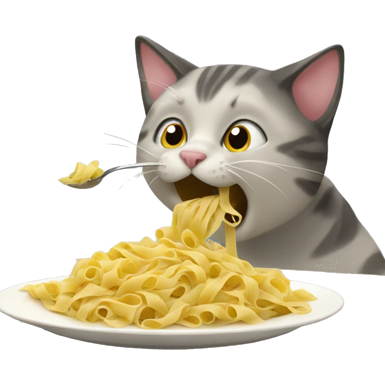 cat eating pasta emoji