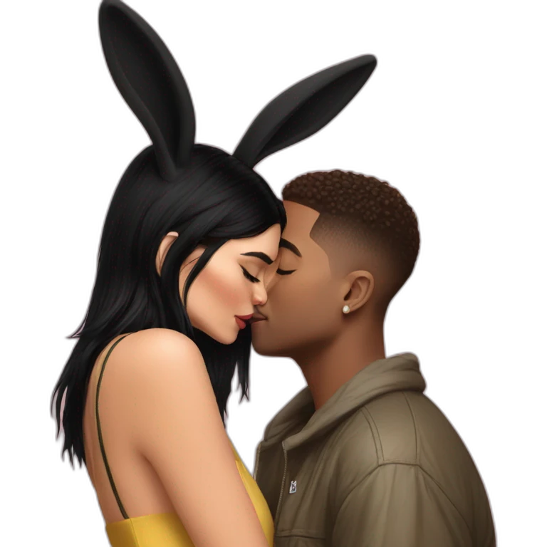 bad bunny kissing kendall jenner emoji