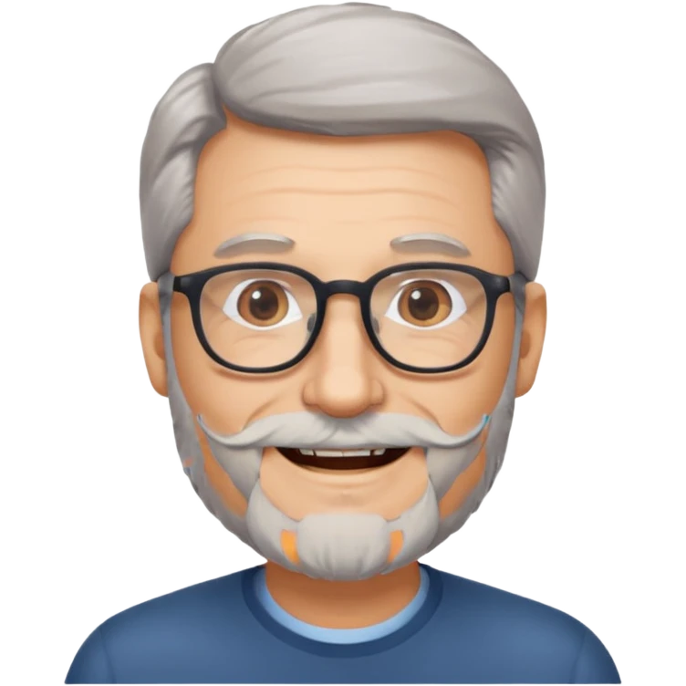 man with gray beard and glasses emoji
