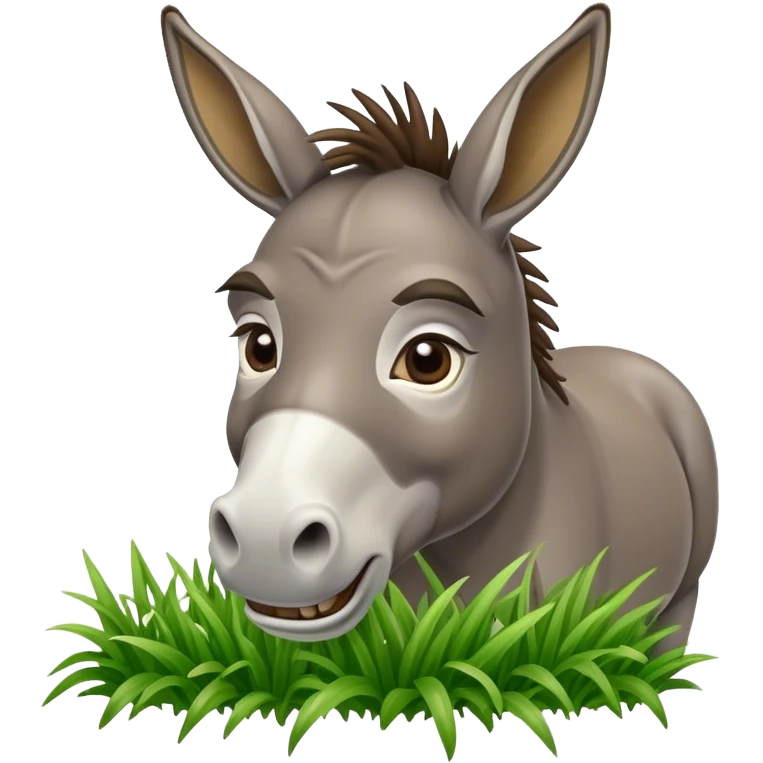 donkey chews grass emoji