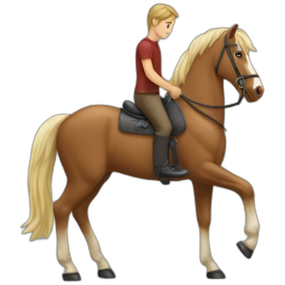un cheval sur un homme emoji