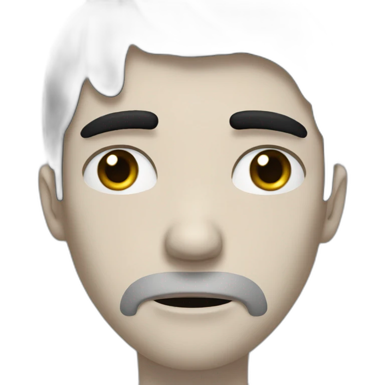 black haired white man very sad crying with tears in his face emoji