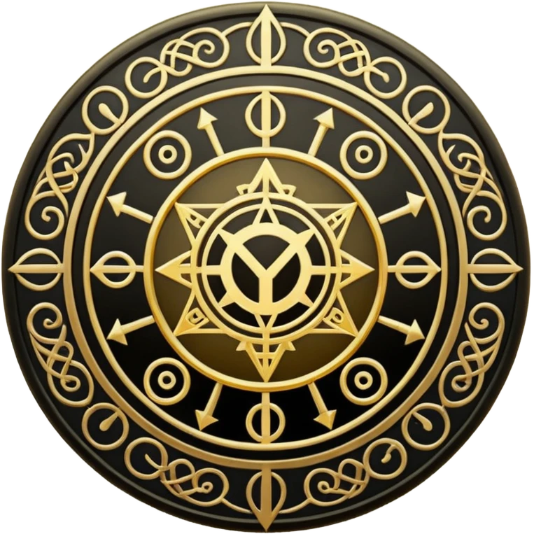 Create a circular casting sigil based off of the wizard101 balance school emoji