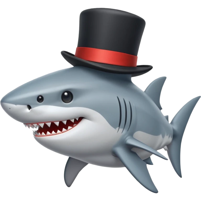 Shark with a top hat emoji