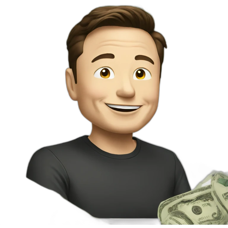 elon musk happy with money emoji