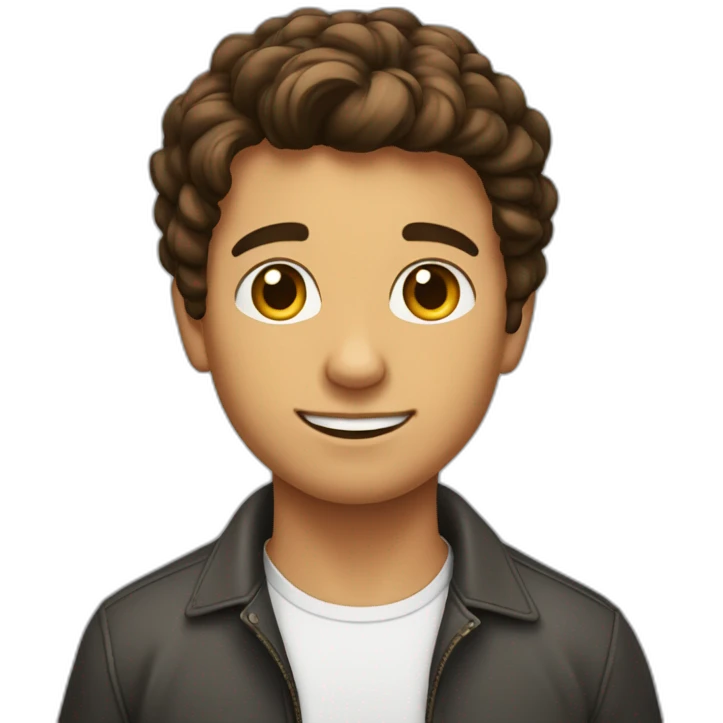 Garçon brun aux cheveux court avec des tâche de rousseur emoji