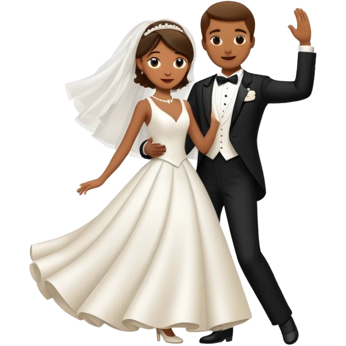 bride and groom dancing emoji