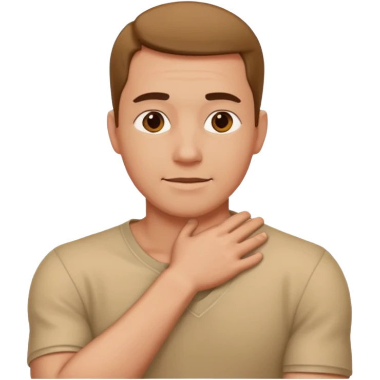 Man with arms around neck emoji