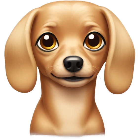 Chiweenie with a wig on emoji