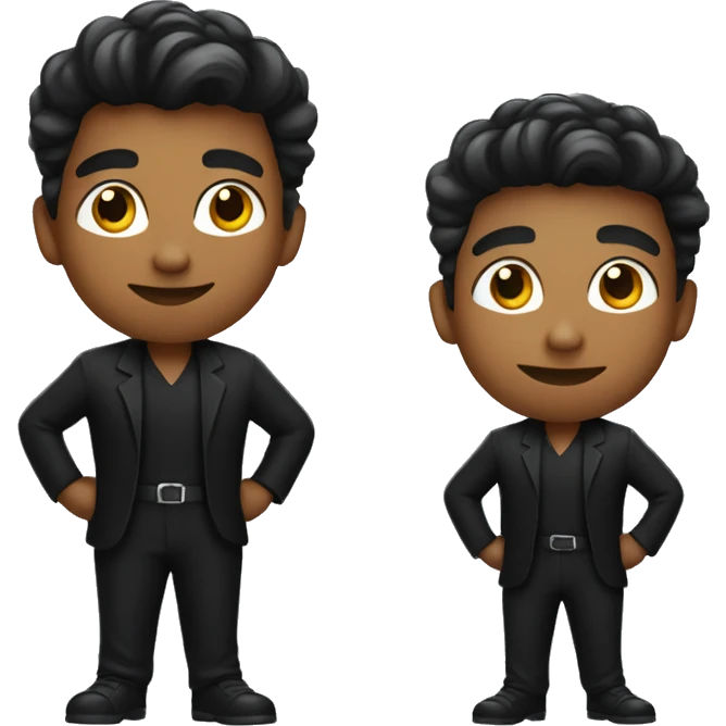 confident boy in black attire emoji