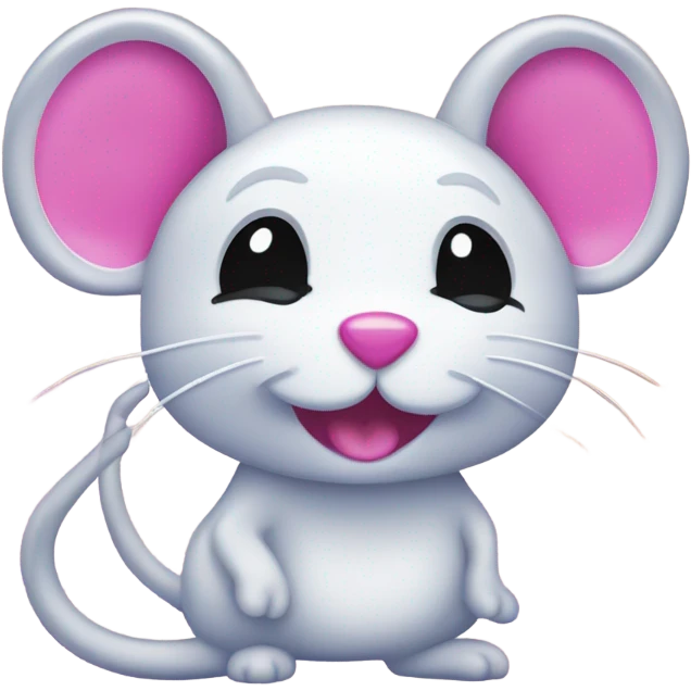 Lisa frank glitter mouse with daisy  emoji
