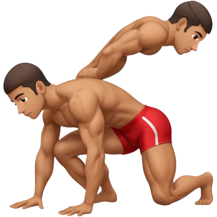 a guy arching his back on all fours (hands and knees) emoji