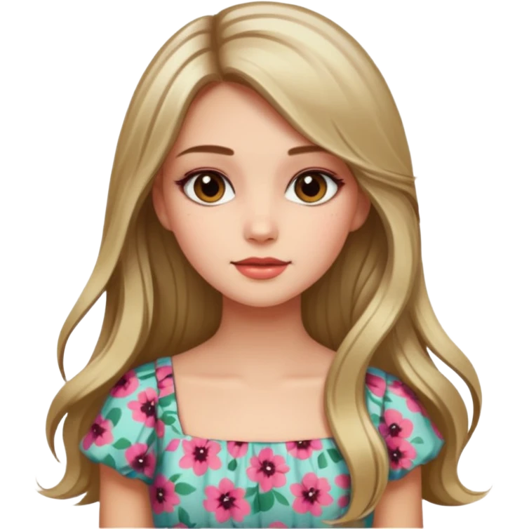 pretty girl with long hair and highlights makeup 🐬 emoji