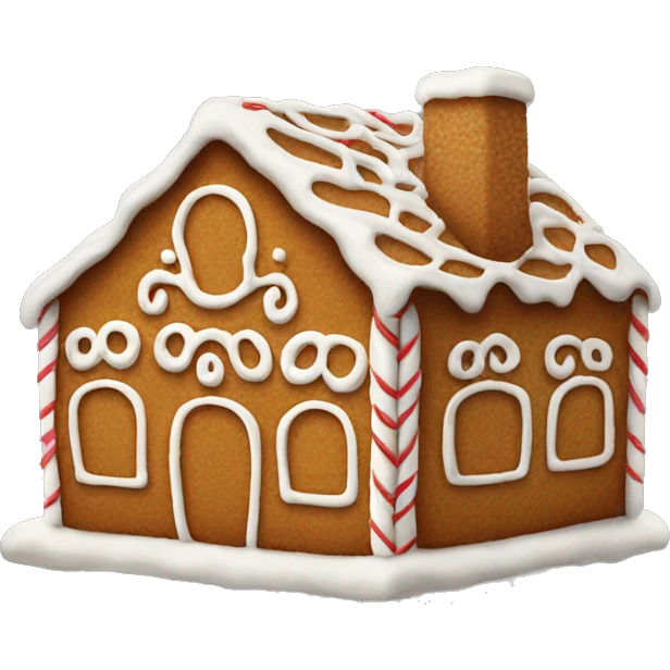 Plain gingerbread house with only white frosting emoji