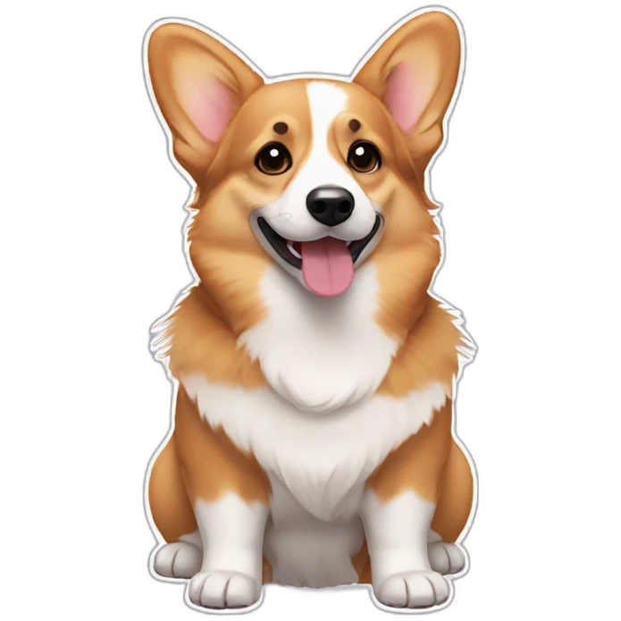 Welsh corgi with lashes emoji