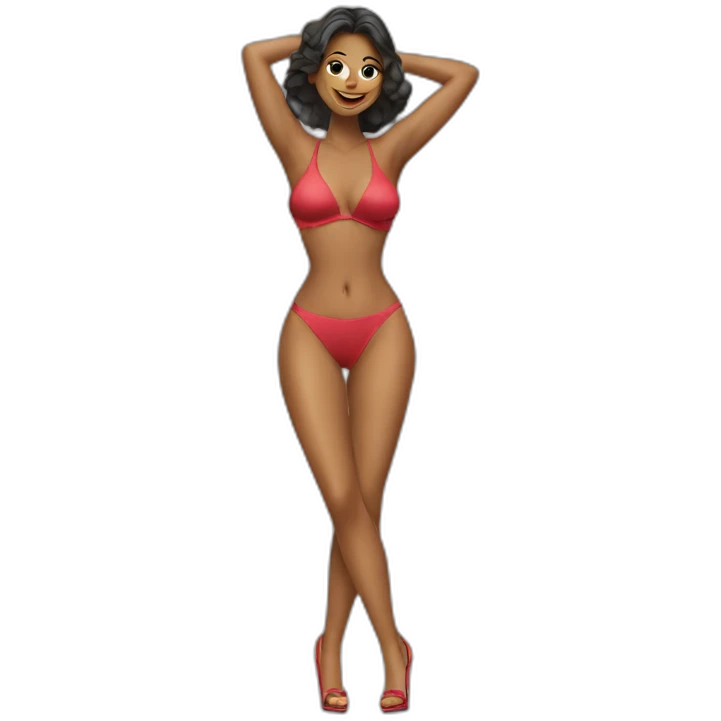 sexy woman on high heels swimming suit emoji