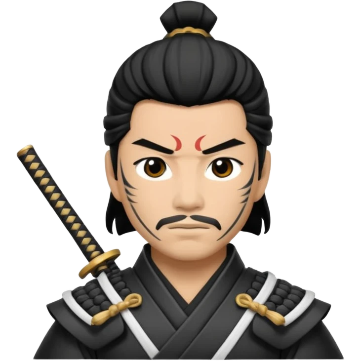 I want a black and white samurai. It is for an icon. emoji